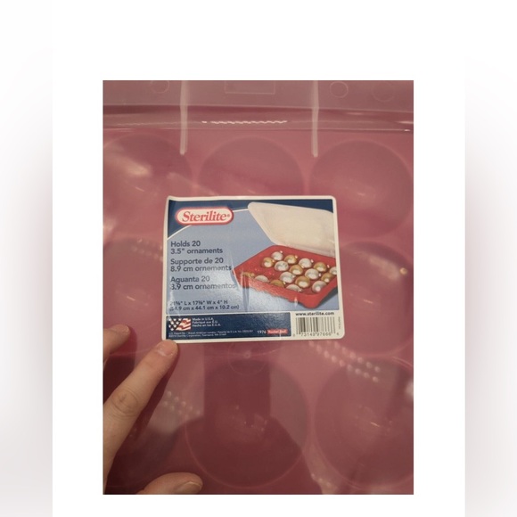 Sterilite 20 Compartment Christmas Holiday Ornament Box Storage Case Tote - Picture 2 of 5